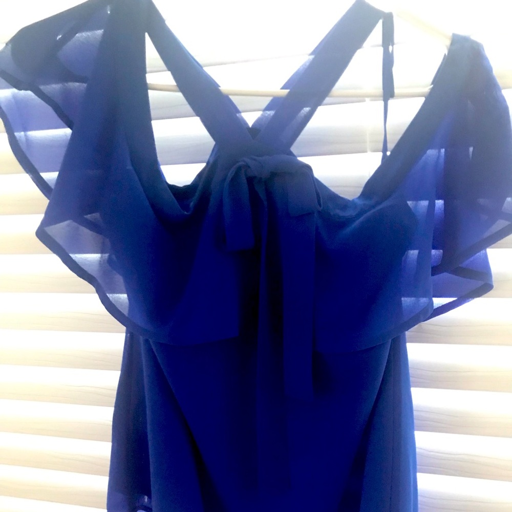 Naked zebra sapphire off the shoulder blouse